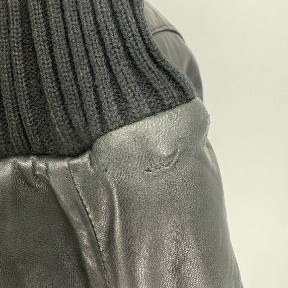 VTG Baby Phat Jacket Womens Large Black Leather Hood Fleece Lined Coat Y2K READ - Picture 12 of 16